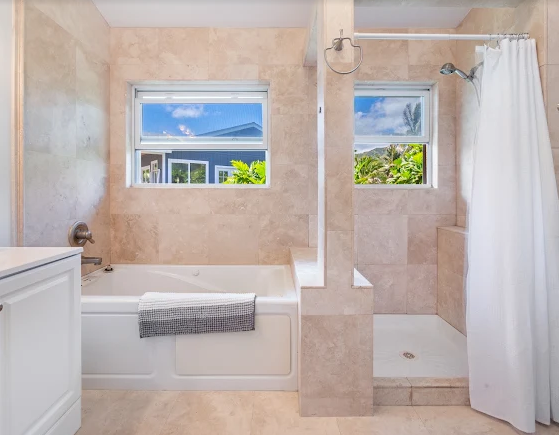 Sparkling clean guest-ready living room after professional house cleaning in Hau'ula HI